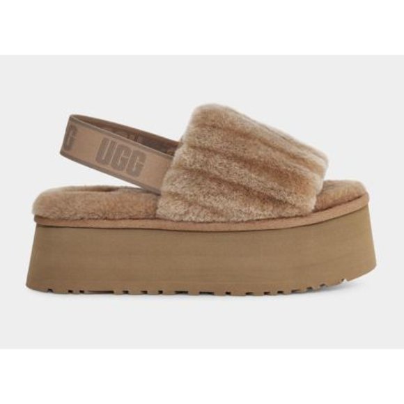 UGG Disco Sherpa Corduroy Slide Color: Chestnut - Picture 2 of 6